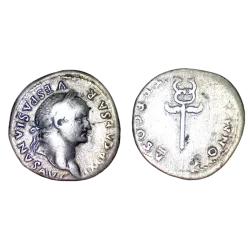Denier de Vespasien (74) RIC 703 caducée atelier Rome