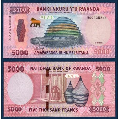 Rwanda P.41, Neuf, Billet de 5000 Francs 2024 Convention Kigali
