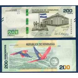 Honduras P.105, Neuf Billet de 200 Lempiras 2022 anniversaire indépendance