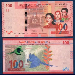 Bolivie P.251, neuf Billet de 100 bolivianos L.1986 Padilla Calatayud Sucre