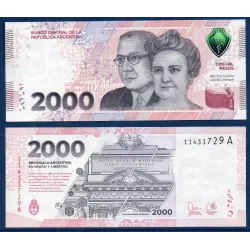 Argentine P.368a, Neuf, Billet de 2000 Pesos Carillo Grierson