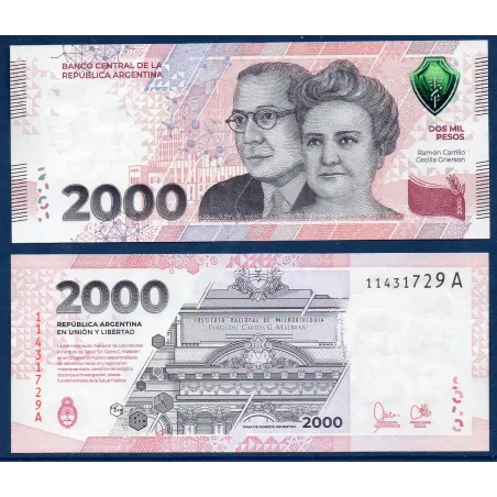Argentine P.368a, Neuf, Billet de 2000 Pesos Carillo Grierson