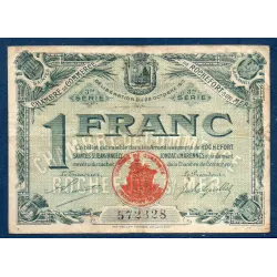 Rochefort-sur-Mer 1 franc, TB, 28.10.1915 Pirot 107.13 Billet de la chambre de commerce