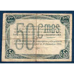 Rochefort-sur-Mer 50 centimes, TB, 25.2.1920 Pirot 107.17 Billet de la chambre de commerce