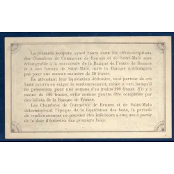 Rennes et St Malo, Spl, 25.8.115 Pirot 105.6 Billet de la chambre de commerce
