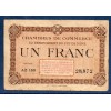 Puy-de-Dôme 1 franc, TB, ND Pirot 103.21 Billet de la chambre de commerce