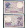 5 Francs Violet, TB-, 21.1.1918 Billet de la banque de France