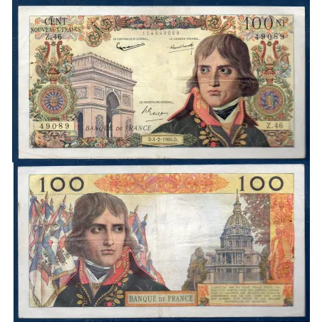 100 Nouveaux Francs Bonaparte, TTB-, 4.2.1960 Billet de la banque de France