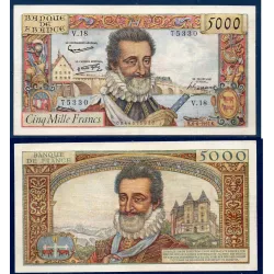5000 Francs Henri IV, TTB, 6.6.1957 Billet de la banque de France