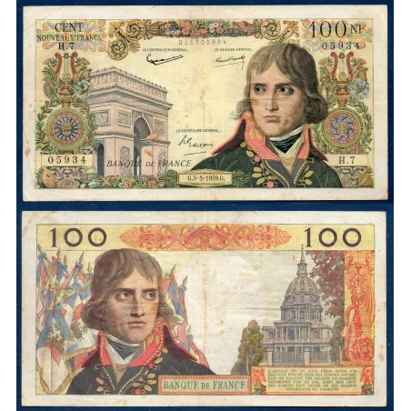 100 Nouveaux Francs Bonaparte, TB, 5.3.1959 Billet de la banque de France