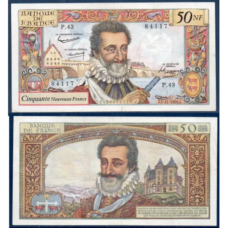 50 Nouveaux Francs Henri IV, TTB+, 5.11.1959 Billet de la banque de France
