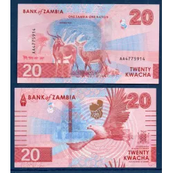 Zambie P.63, Neuf, Billet de 20 Kwacha 2024 Tracteur