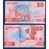 Zambie P.63, Neuf, Billet de 20 Kwacha 2024 Tracteur