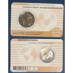 2 euro commémorative Finlande 2025 Coin card Visites d'État pièce de monnaie €