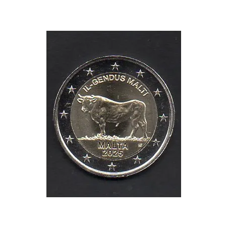 2 euro commémorative Malte 2025 Gendus pièce de monnaie €