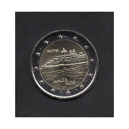 2 euro commémorative Malte 2025 Mdina pièce de monnaie €