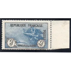 Timbre France Yvert No 155 Orphelin de la Guerre Noir et bleu neuf ** avec certificat