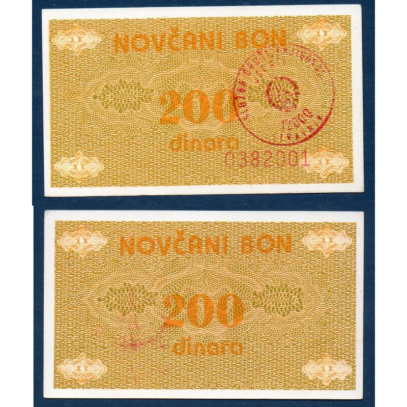Bosnie P.48a, Neuf Billet de 200 Dinara 1992 Travnik Bosnie P.48a, Neuf Billet de 200 Dinara 1992 Travnik