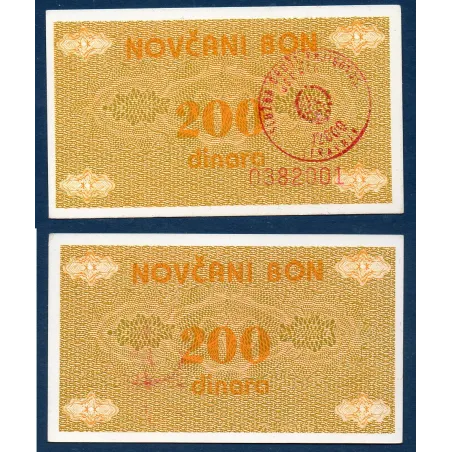 Bosnie P.48a, Neuf Billet de 200 Dinara 1992 Travnik