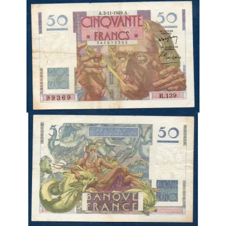50F Le Verrier, TB, 3.11.1949 Billet de la banque de France