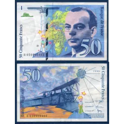 50 Francs St Exupéry, TTB, 1999 Billet de la banque de France