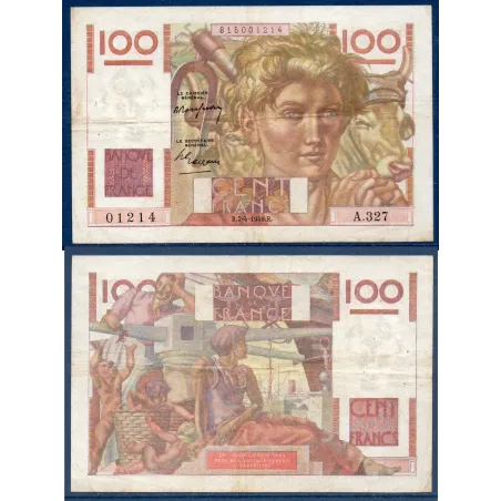 100 Francs Jeune Paysan, TB, 7.4.1949 Billet de la banque de France