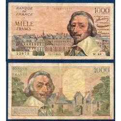 1000 Francs Richelieu, TB-, 1.7.1954 Billet de la banque de France