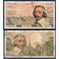 1000 Francs Richelieu, B, 7.10.1954 Billet de la banque de France