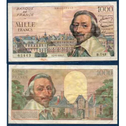 1000 Francs Richelieu, TB, 7.4.1955 Billet de la banque de France