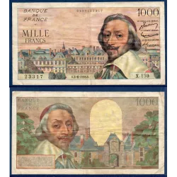 1000 Francs Richelieu, TB, 2.6.1955 Billet de la banque de France