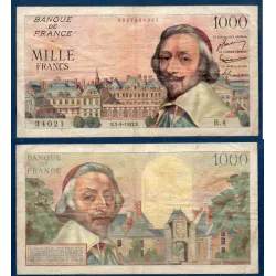 1000 Francs Richelieu, TB, 3.9.1953 Billet de la banque de France