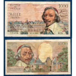 1000 Francs Richelieu, TB, 2.12.1954 Billet de la banque de France