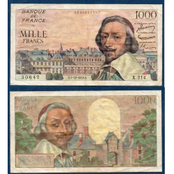 1000 Francs Richelieu, TB, 1.12.1955 Billet de la banque de France