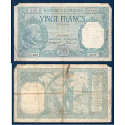 20 Francs Bayard, B coupé, 7.4.1917 Billet de la banque de France