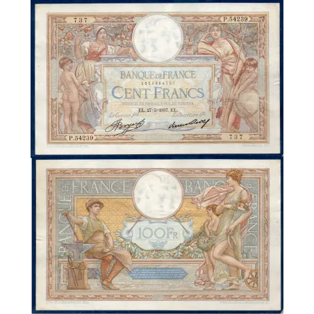 100 Francs LOM, TTB, 27.5.1937 Billet de la banque de France