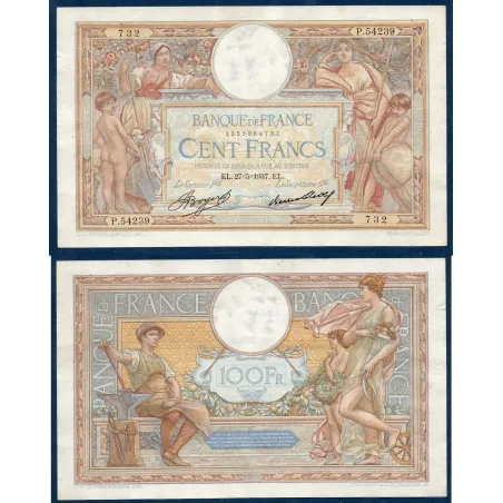 100 Francs LOM, TTB, 27.5.1937 Billet de la banque de France