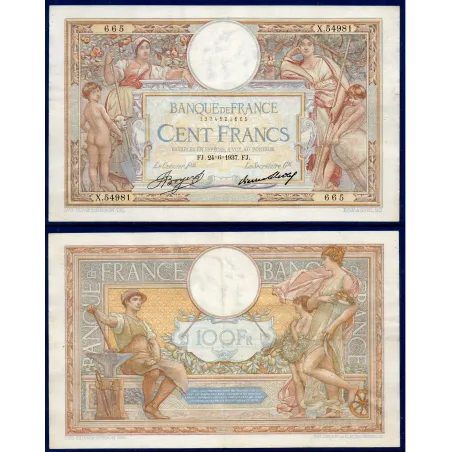 100 Francs LOM, TTB, 24.6.1937 Billet de la banque de France