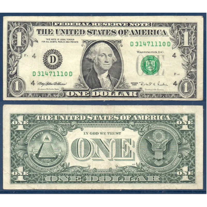 Etats Unis P.496a Cleveland, TB Billet de 1 Dollar 1995 série D Etats Unis P.496a Cleveland, TB Billet de 1 Dollar 1995 série D