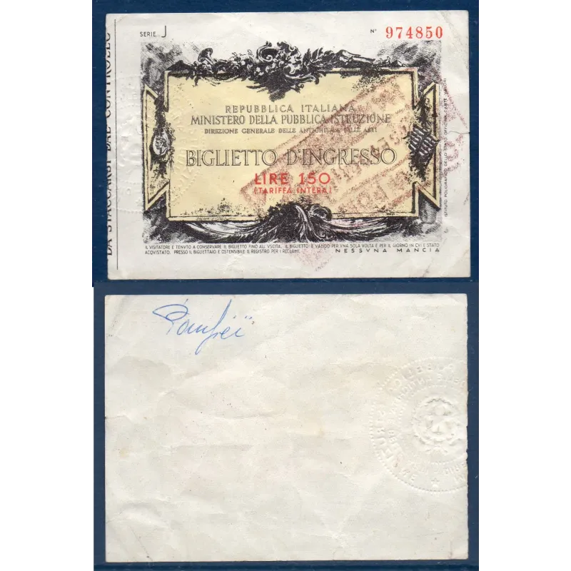 Italie entrée au musée, Billet de banque de 3 Lire Italie entrée au musée, Billet de banque de 3 Lire