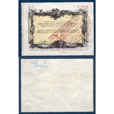 Italie entrée au musée, Billet de banque de 3 Lire