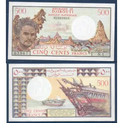 Djibouti P.36a, TTB Billet de 500 Francs 1979 Lac Abbe