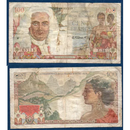 AEF Pick 24, B Billet de 50 Francs CFA 1947 La bourdonnais