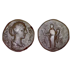 Sesterce de Lucille (164-166), RIC 1740 HILARITAS atelier Rome