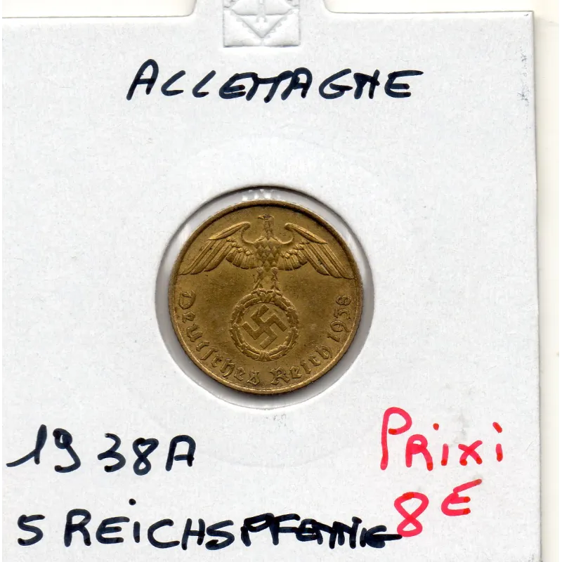 Allemagne 5 reichspfennig 1938 A, Sup KM 91 pièce de monnaie Allemagne 5 reichspfennig 1938 A, Sup KM 91 pièce de monnaie