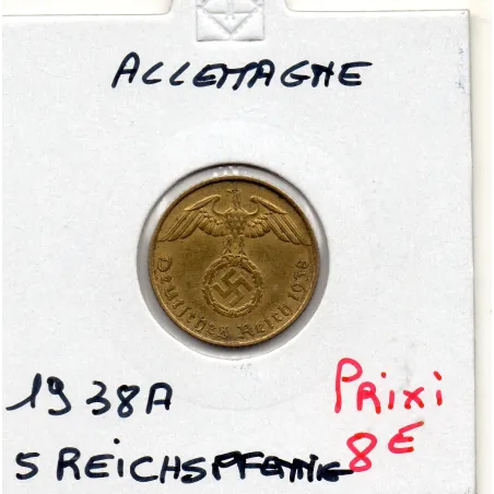 Allemagne 5 reichspfennig 1938 A, Sup KM 91 pièce de monnaie