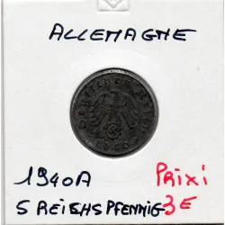 Allemagne 5 reichspfennig 1940 A, TTB KM 100 pièce de monnaie