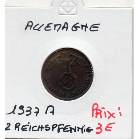 Allemagne 2 reichspfennig 1937 A, TTB KM 90 pièce de monnaie
