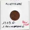 Allemagne 1 reichspfennig 1939 G, TB KM 89 pièce de monnaie
