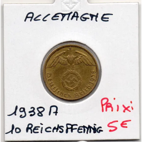 Allemagne 10 reichspfennig 1938 A, Sup KM 92 pièce de monnaie