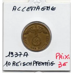 10 reichspfennig 1937 A, TTB KM 92 pièce de monnaie